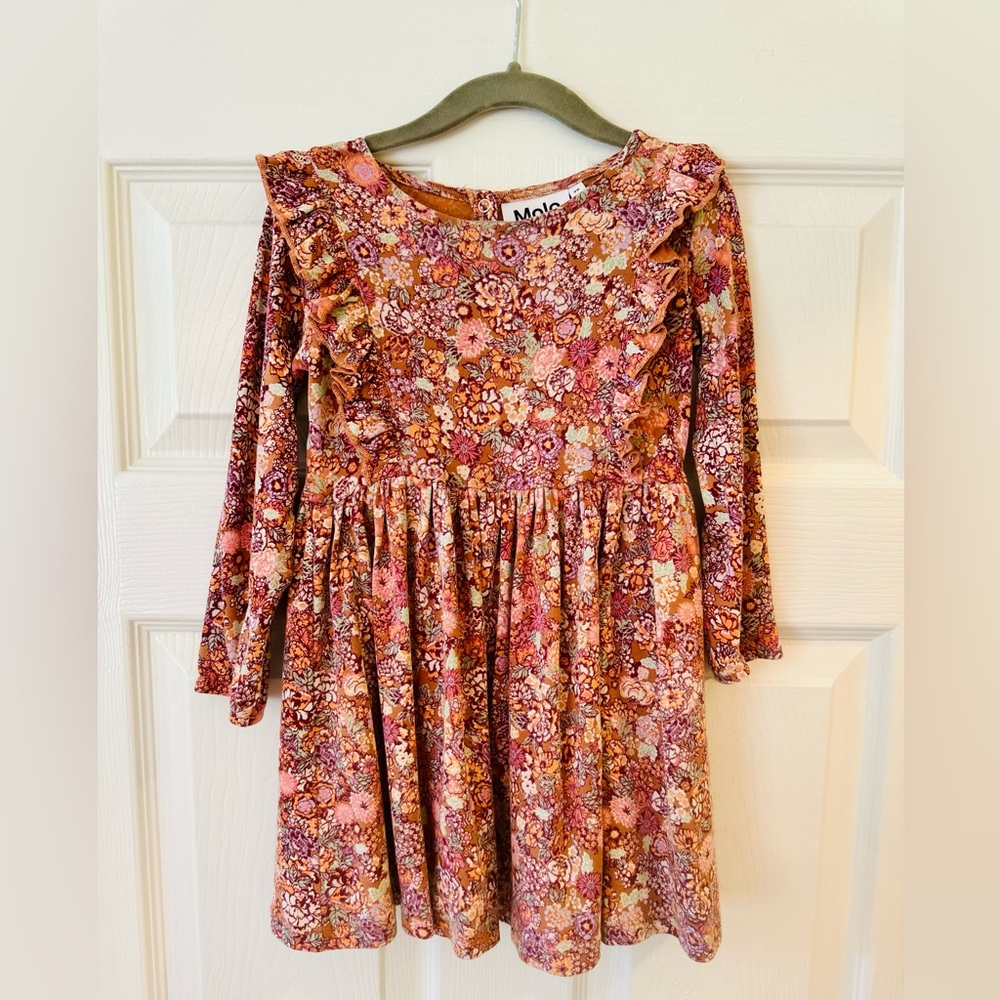 Molo Fall Floral Print Girls Dress 3T